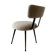 Low seat in metal and white boucle fabric.