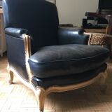 Paire de bergères en cuir