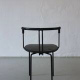 4 postmodern black leather armchairs from Cidue, Italy, 1990s