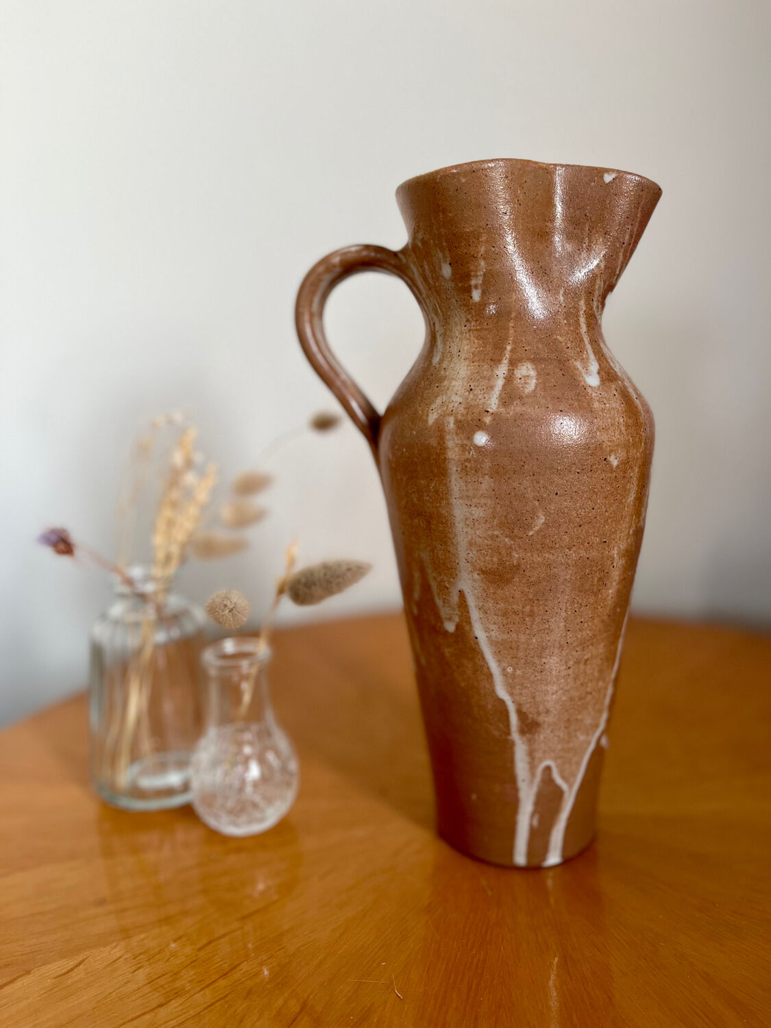 Vintage stoneware pitcher vase