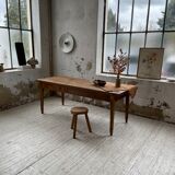 Farmhouse table in oak and walnut 2m