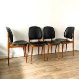 Series of four scandinavian chair model Pegasus by Baumann