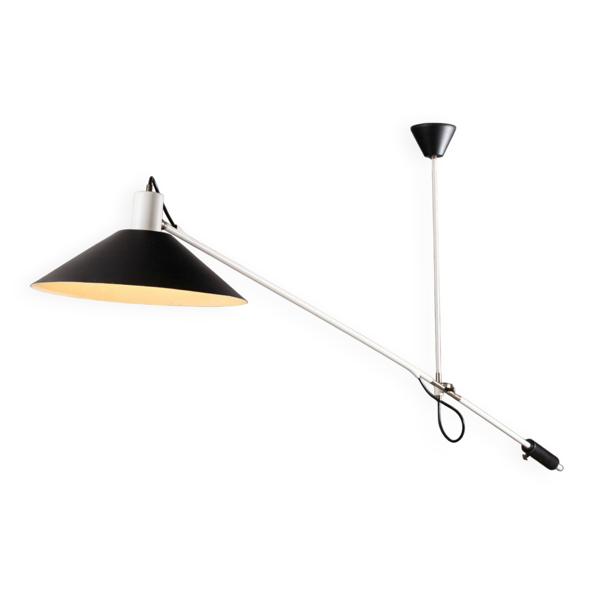 Lampe de plafond à contrepoids JJM Hoogervorst Anvia Pays-Bas 1957