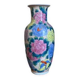 Large Chinese Flowered Vase