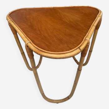 Petite table banbou tripode des années 70