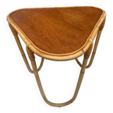 Small banbou tripod table from the 70s