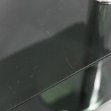 Console table in chromed steel and smoked glass of the 70s vintage