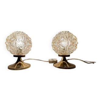 Set of 2 Helena Tynell bubble table lamp , 1970s