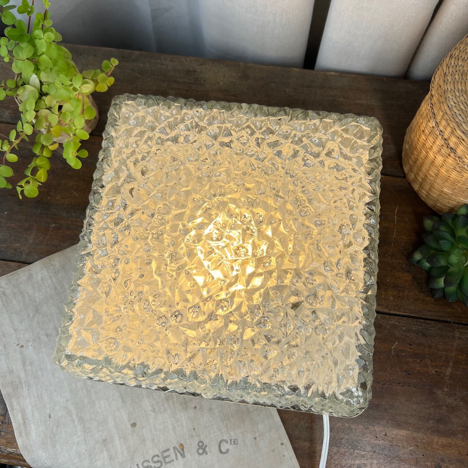 Vintage holophane ceiling lamp