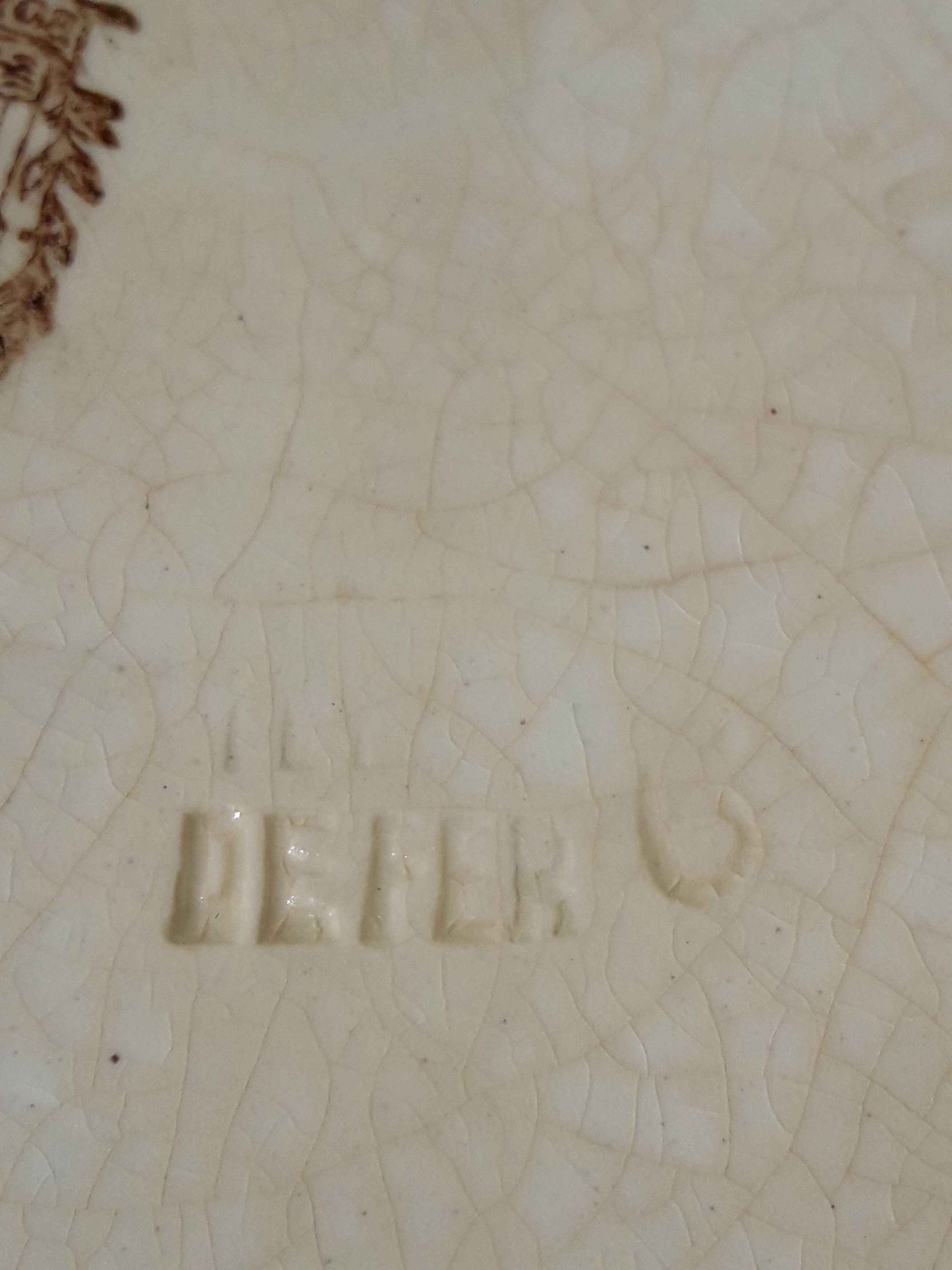 2 dessert plates in Jules Old - Co Terre de iron model Bordeaux diam 20.5 cm