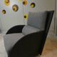 Postmodern armchair attributed to Paolo Nava for Flexform, Italy 1985.