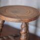 Vintage stool, old wooden stool, tripod stool