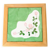 Dessous de plat carreau de faïence - décor floral contemporain peint main
