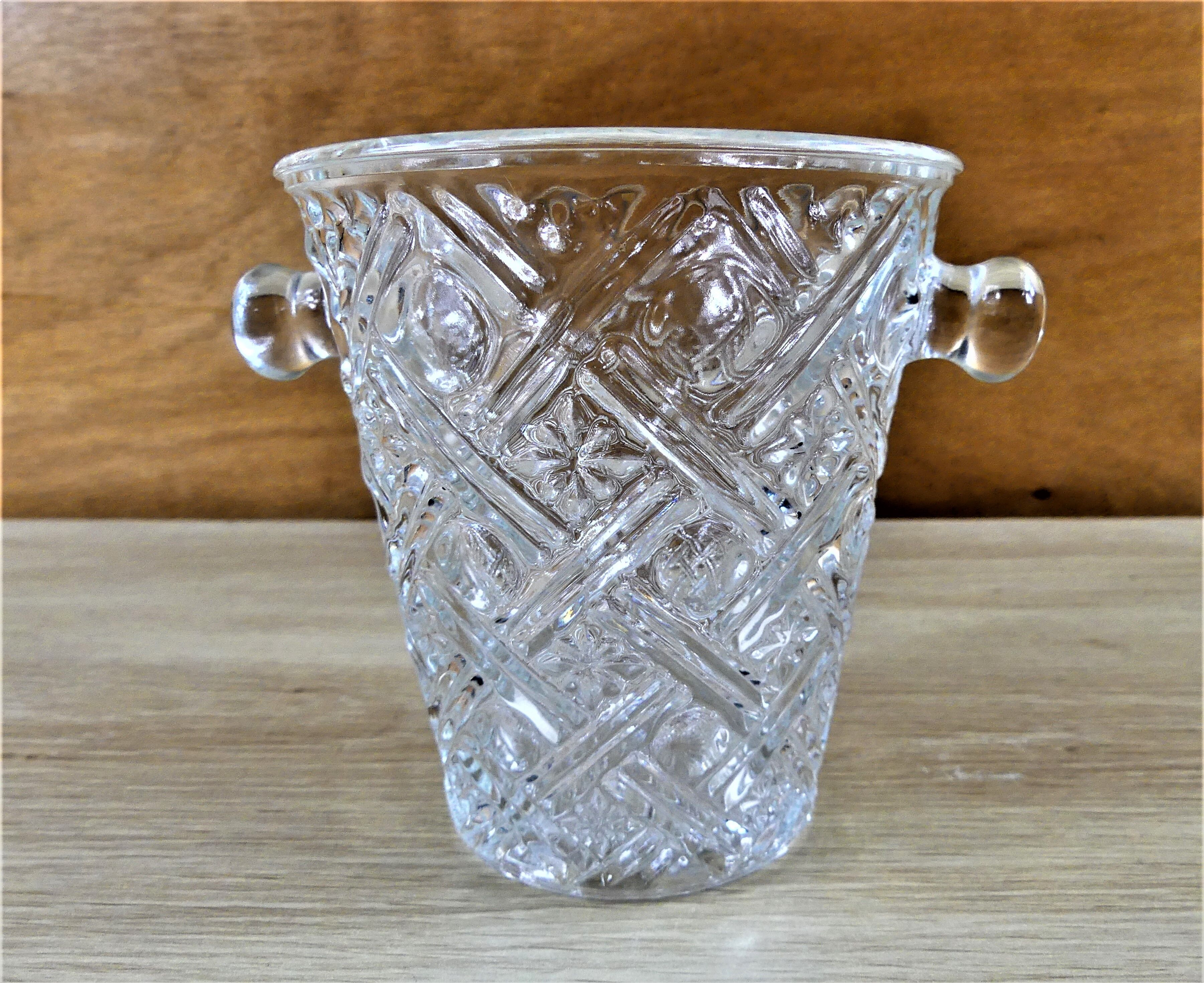 Vintage glass ice cream bucket- Retro decoration