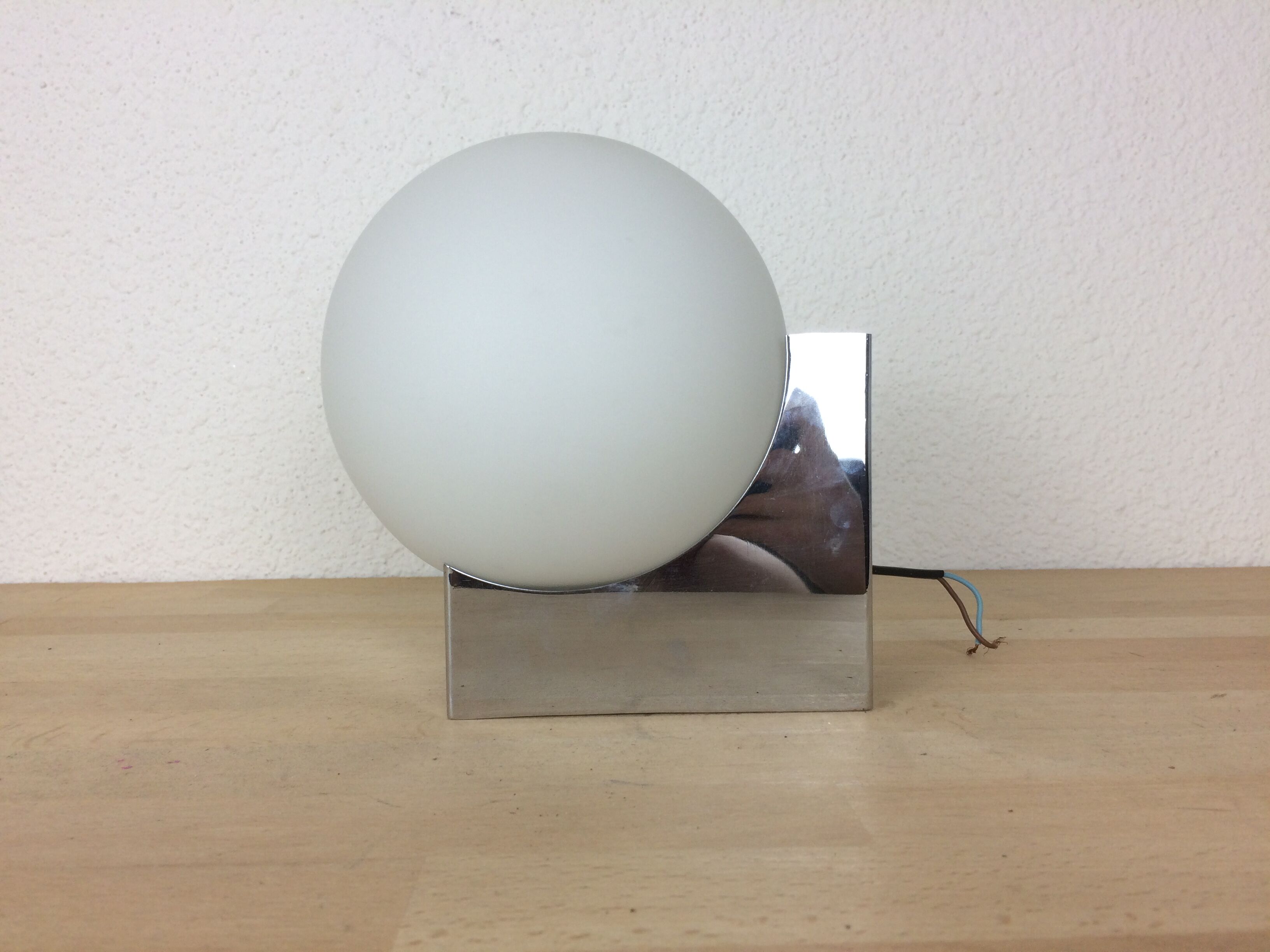 1970 chrome and opaline ball