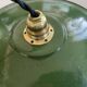 Industrial pendant light, old enameled bowl