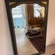 Miroir vintage glace biseautée en bois noir et doré