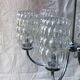 6-branched chrome chandelier & glass lampshades