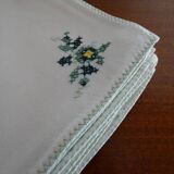 6 old embroidered napkins