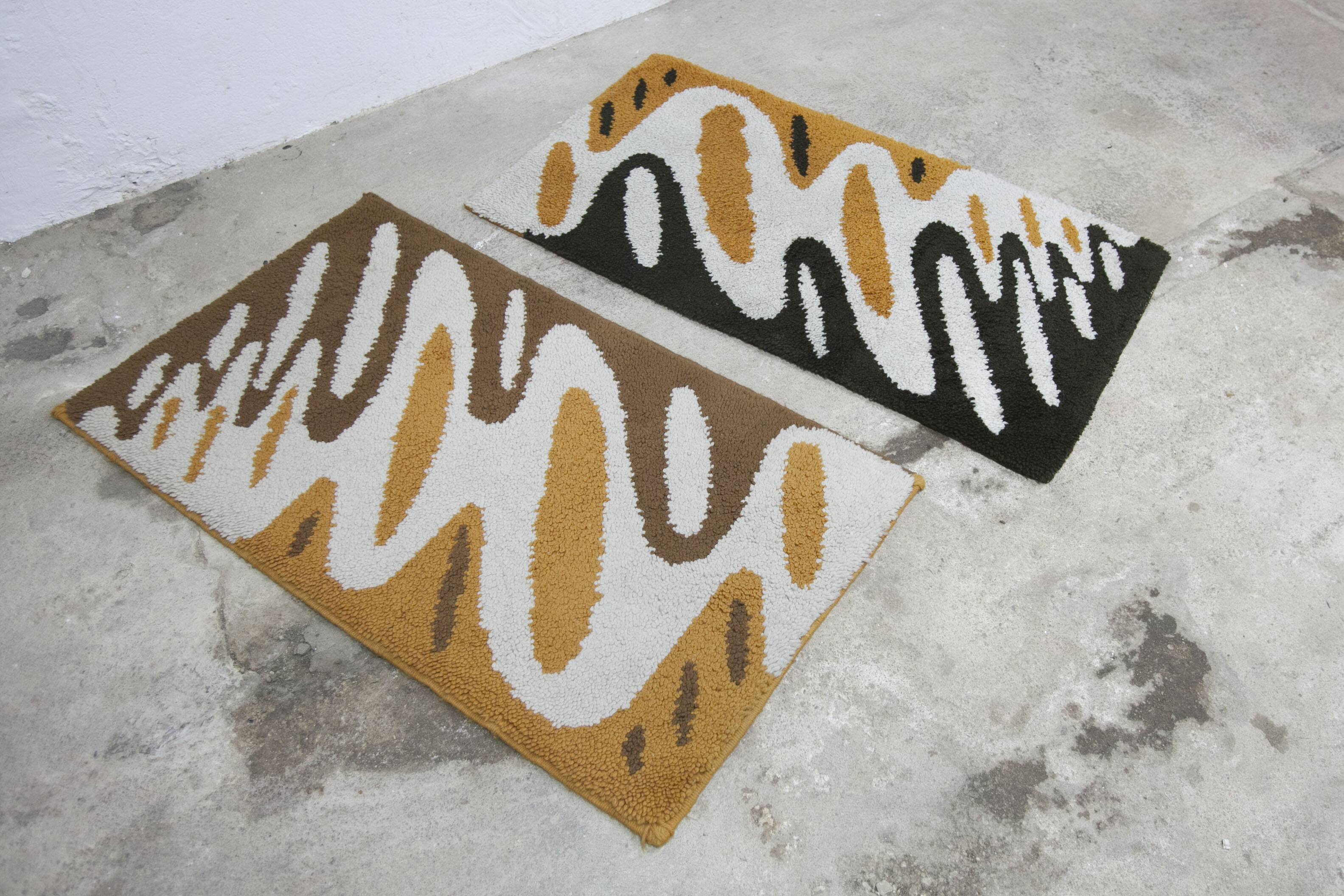 Pair of handmade 1970s wool bedspreads