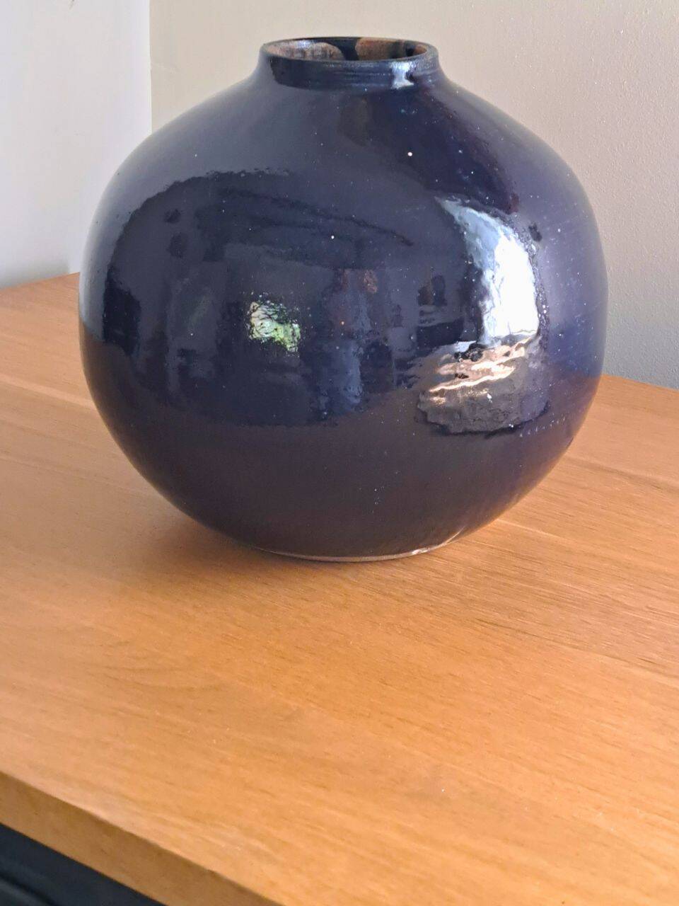 Pied de lampe céramique bleu