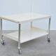 White lacquered metal & chrome serving trolley, 1960s