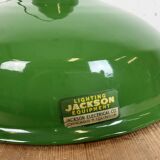 Suspension industrielle en émail vert de Jackson Electrical Co., années 1960