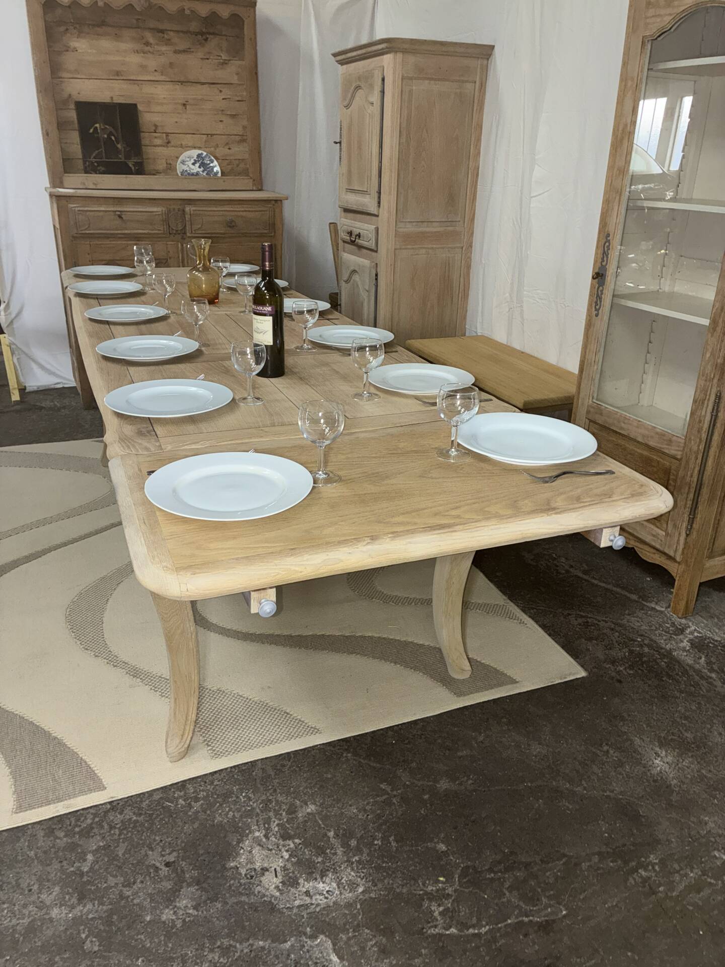 Table de ferme en chêne massif