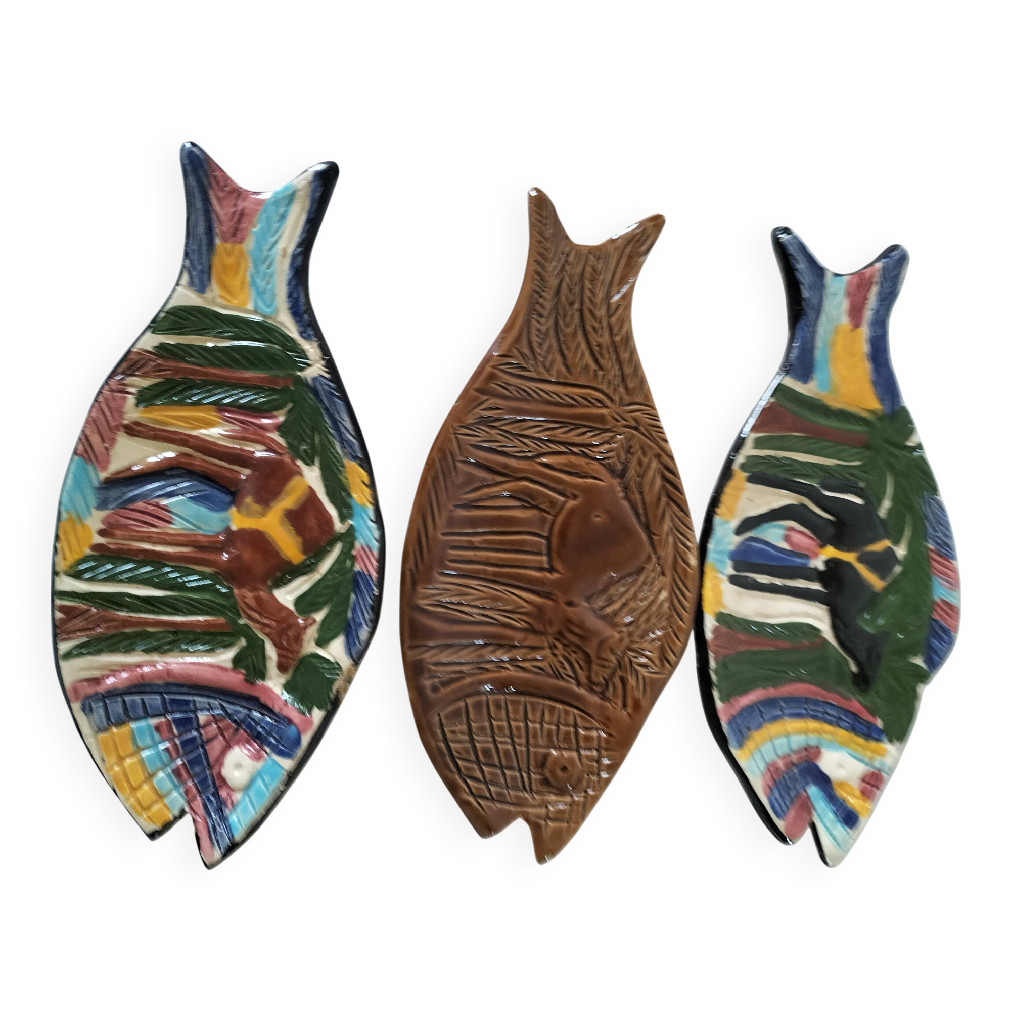 Trio of handcrafted ceramics from Nabeul (Tunisia)