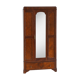 Antique walnut burl wardrobe with central mirror and large drawer.