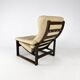 Fauteuil Scandinave en Cuir, Chêne et Bouleau, 1960