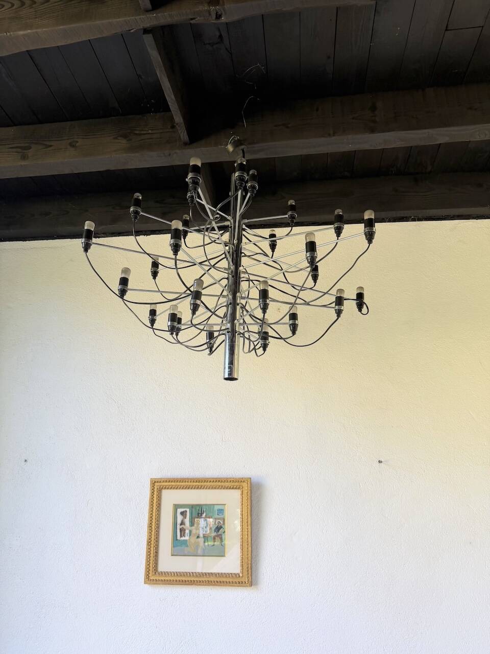 Lustre suspension Gino Sarfatti for Arteluce 30 lights model 2097 from the 1960s.
