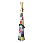 Grand vase bouteille en faience par la fabrique Coronetti pour J. Duval