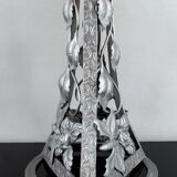 Important Art Deco Wrought Iron Lamp, by Bartelemie, France, Circa 1925