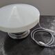 Ancien grand plafonnier skyscraper lampe à poser opaline Bahaus Art déco 1930 Ø 31 cm