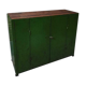 Vintage steel cupboard, shelf cupboard, kitchen island green