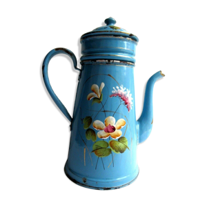 Cafetière bleue complète, tôle