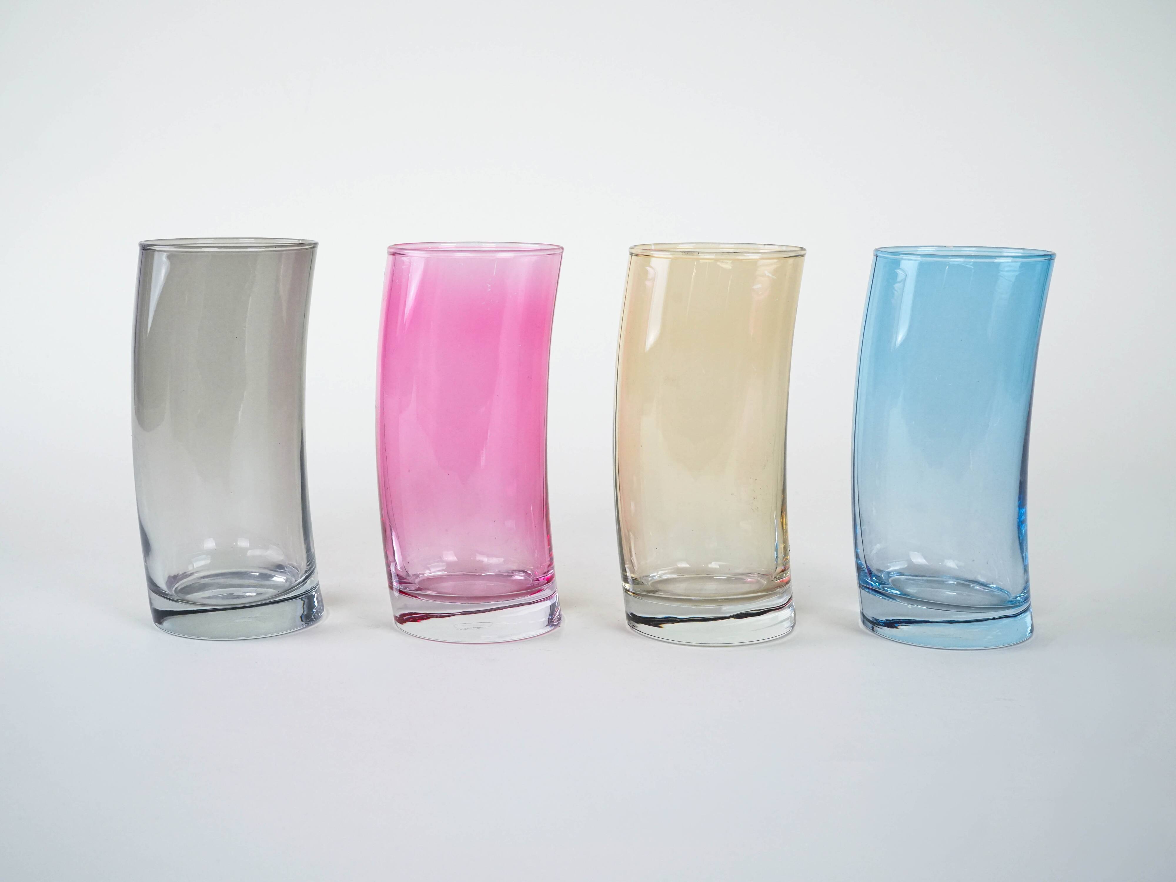 Set of glasses, Italian design, 1980s, production: Italy