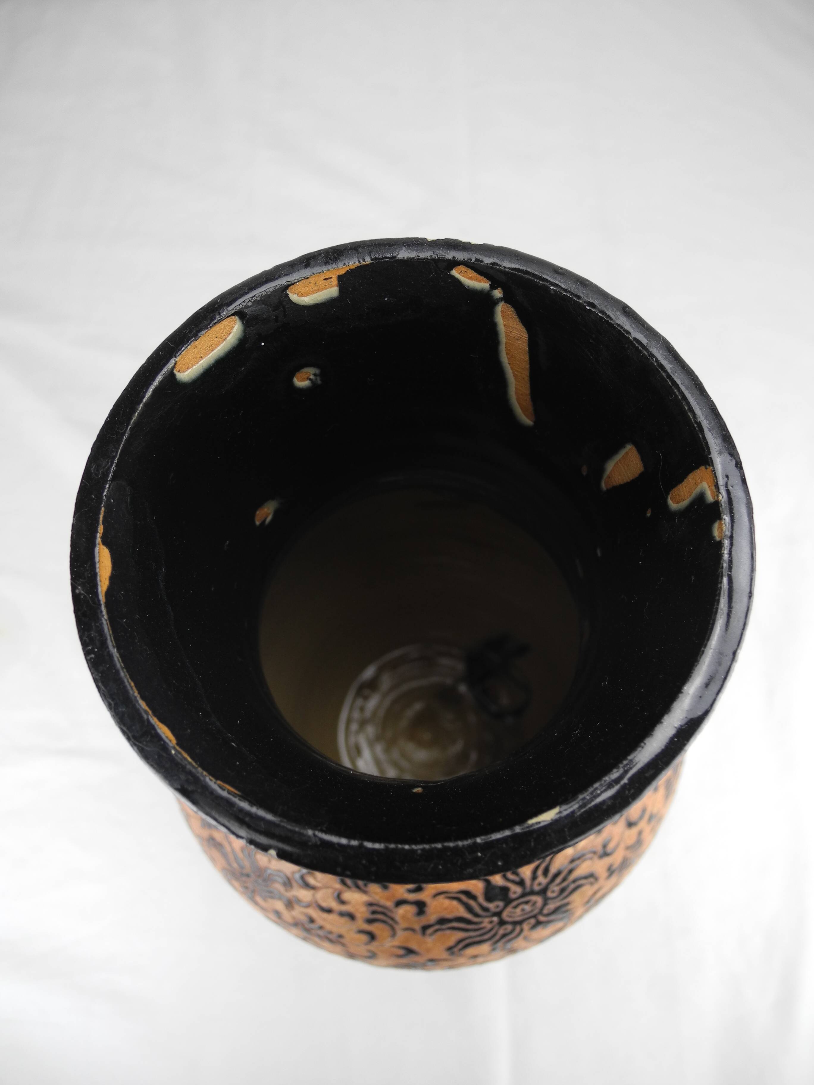 Vase grès émaillé bien hoa 1950 vietnamese glazed stoneware vase