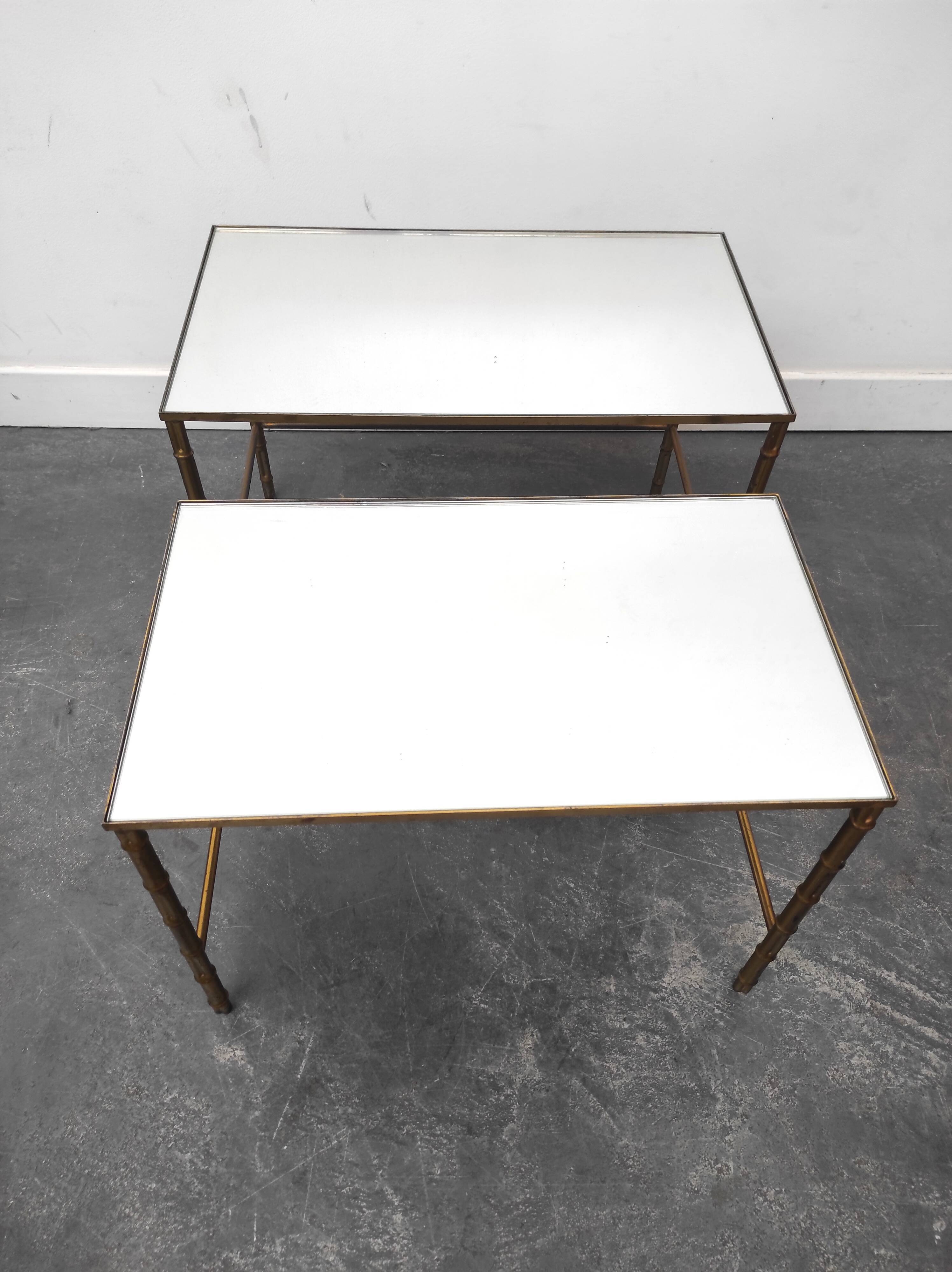 Bamboo brass coffee tables 1970