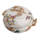 Porcelain soup tureen with heron and bamboo decor