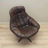 Fauteuil pivotant en cuir, design danois, années 1960, designer : HW Klein, fabrication : Bramin
