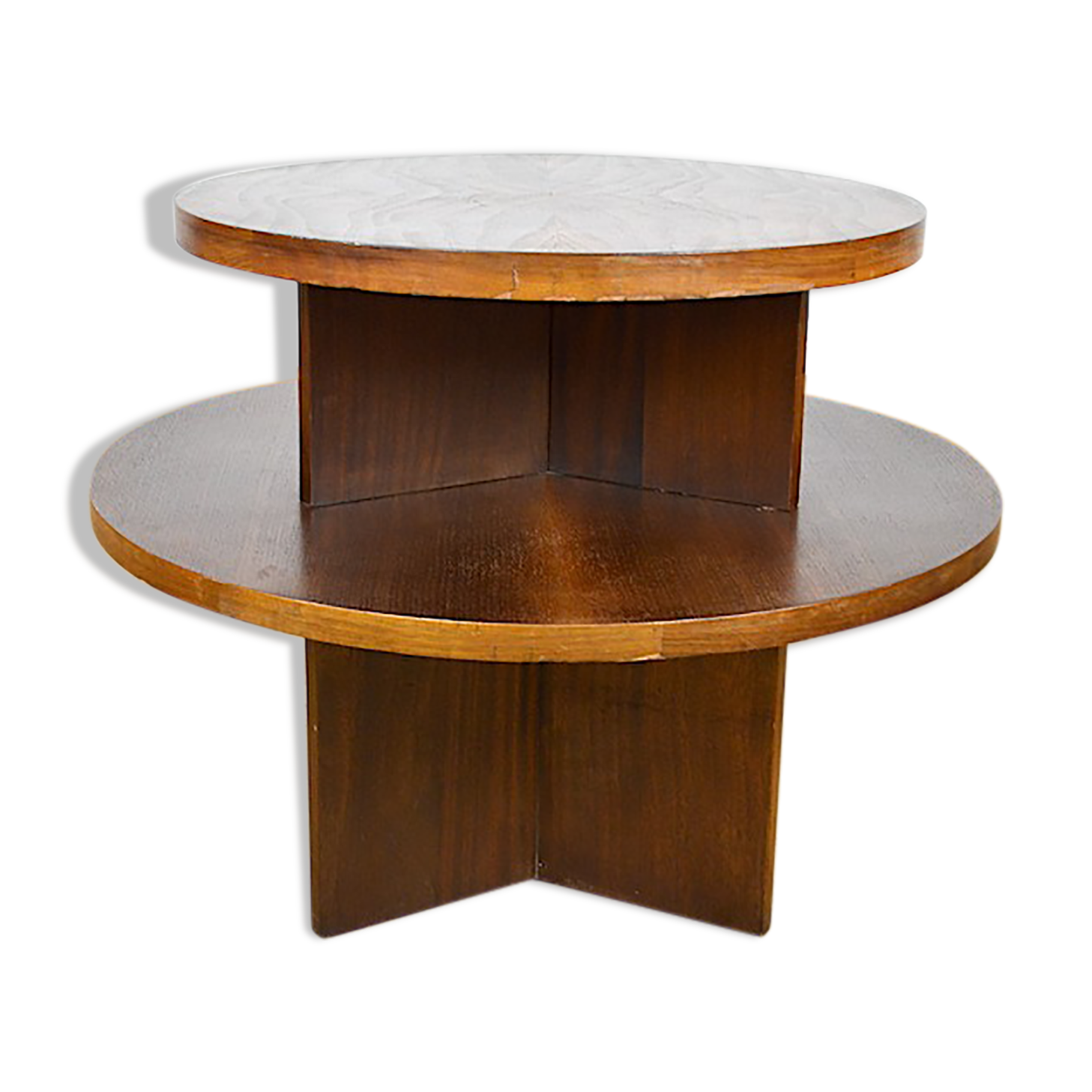Art-Deco pedestal table in walnut 1940