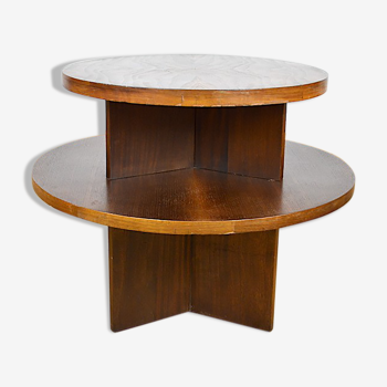 Art-Deco pedestal table in walnut 1940