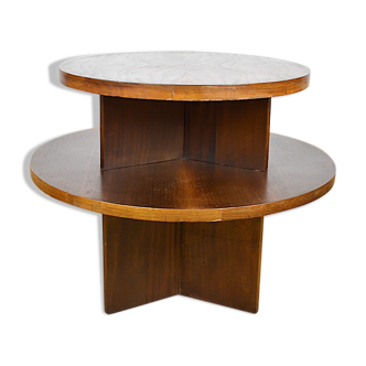 Art-Deco pedestal table in walnut 1940