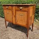 Marquetry and marble sideboard