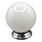 Pair of art deco opaline ceiling ball lamps