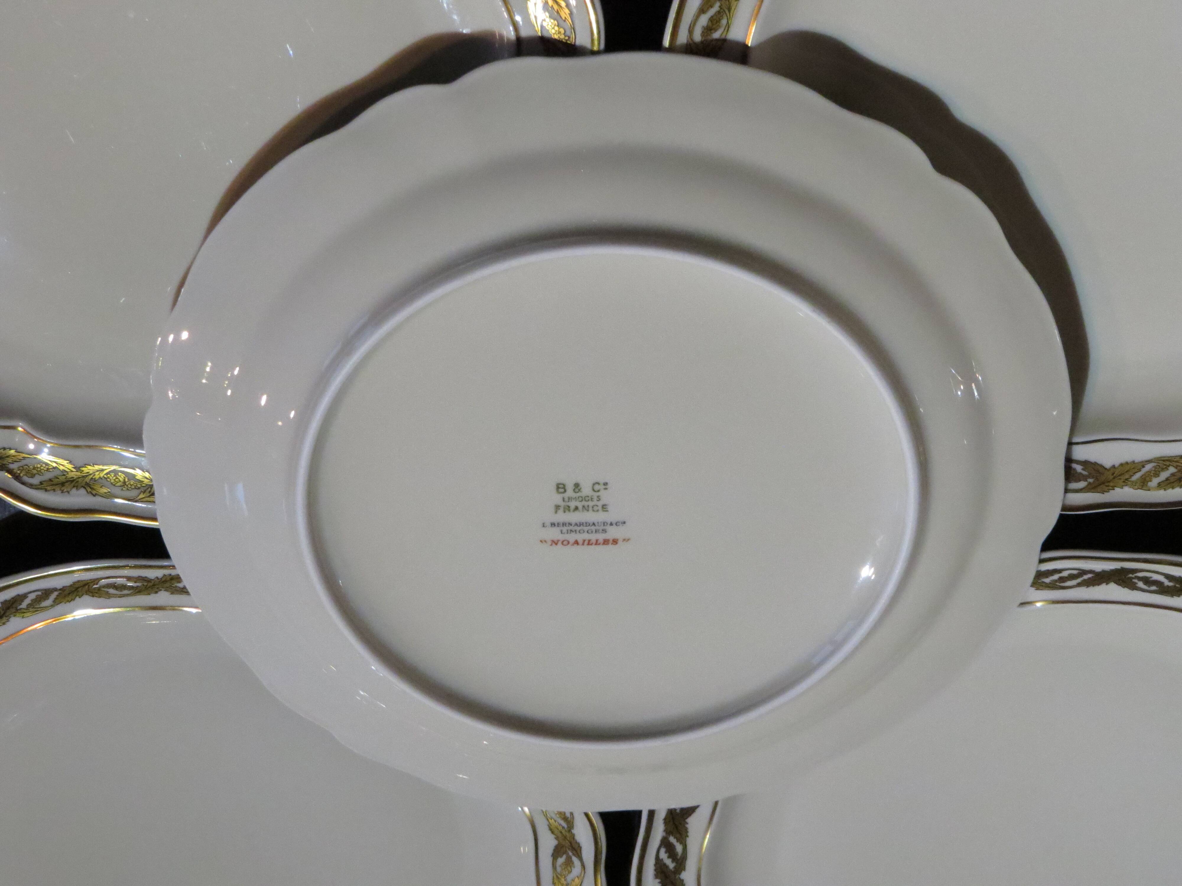 Bernardaud - noailles set of 10 plates and 2 dishes