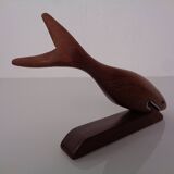 Danish Teak Shark with Stand, 1960s