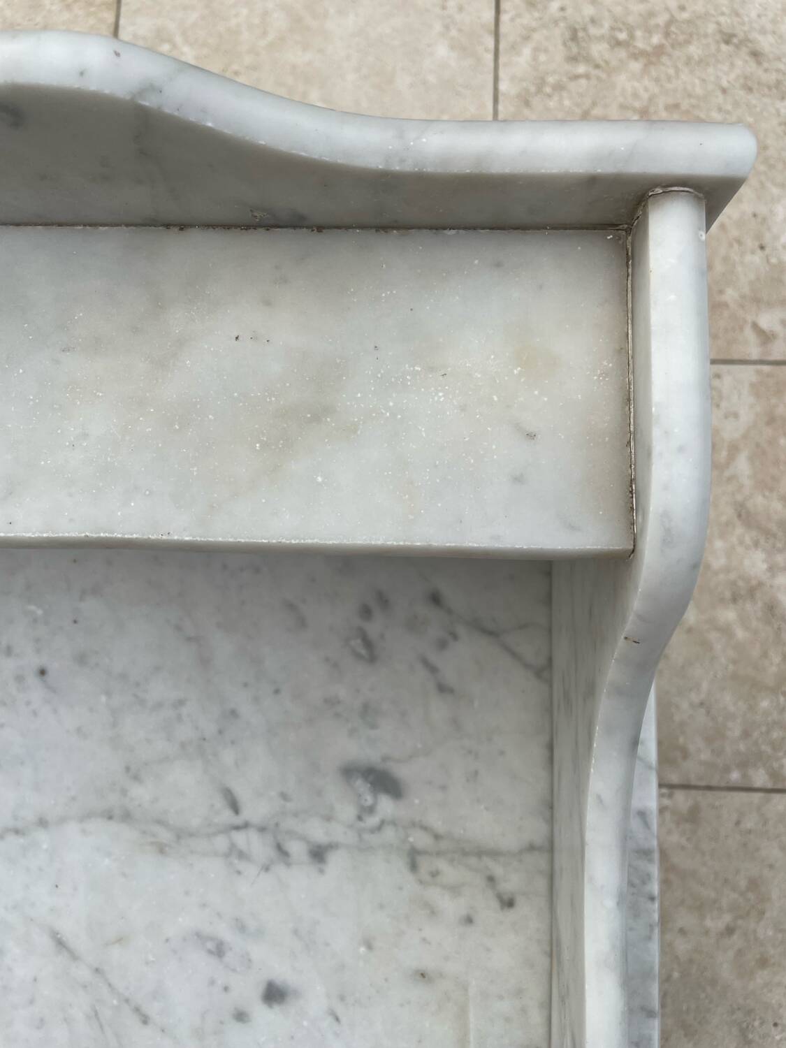 Antique bathroom cabinet with marble